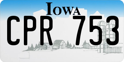 IA license plate CPR753