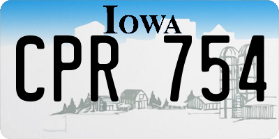 IA license plate CPR754
