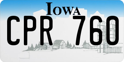 IA license plate CPR760