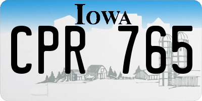 IA license plate CPR765