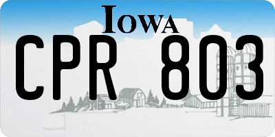IA license plate CPR803