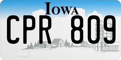 IA license plate CPR809