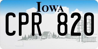IA license plate CPR820