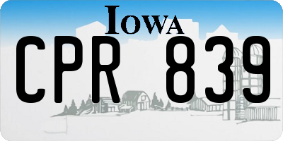 IA license plate CPR839