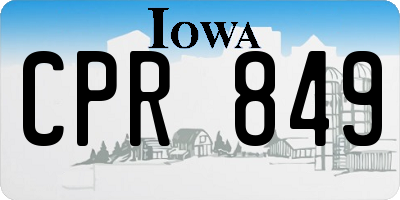 IA license plate CPR849