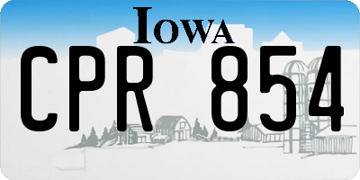 IA license plate CPR854