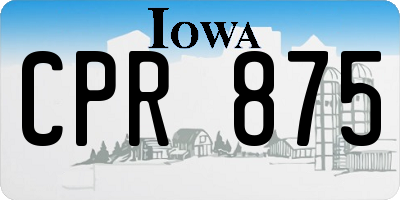 IA license plate CPR875