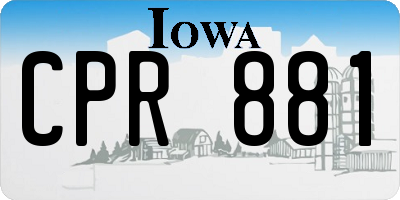 IA license plate CPR881