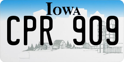 IA license plate CPR909