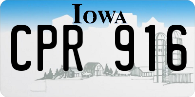 IA license plate CPR916