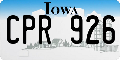 IA license plate CPR926