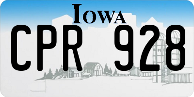 IA license plate CPR928