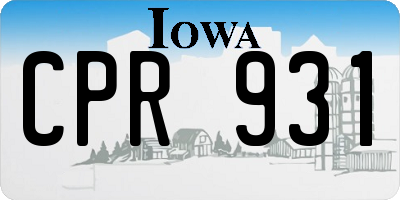 IA license plate CPR931