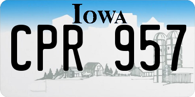 IA license plate CPR957