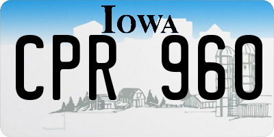 IA license plate CPR960