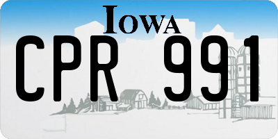 IA license plate CPR991
