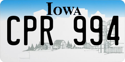 IA license plate CPR994
