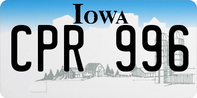 IA license plate CPR996