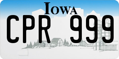 IA license plate CPR999