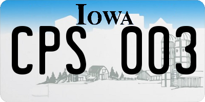 IA license plate CPS003