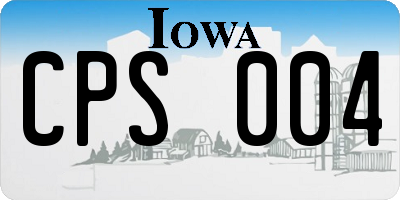 IA license plate CPS004