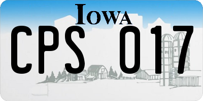IA license plate CPS017