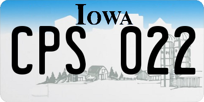 IA license plate CPS022