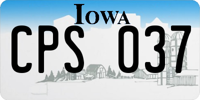 IA license plate CPS037