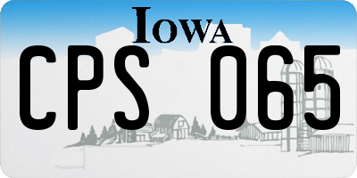 IA license plate CPS065