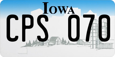 IA license plate CPS070