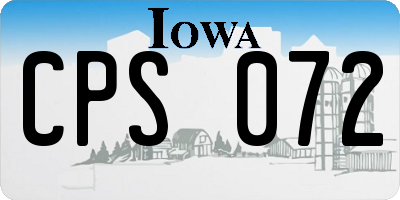 IA license plate CPS072