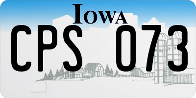 IA license plate CPS073