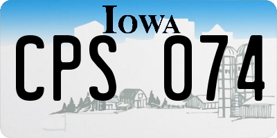 IA license plate CPS074