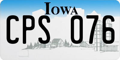 IA license plate CPS076