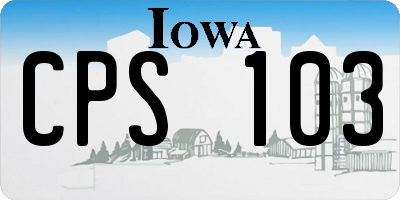 IA license plate CPS103