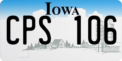 IA license plate CPS106