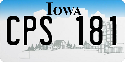 IA license plate CPS181