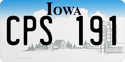 IA license plate CPS191