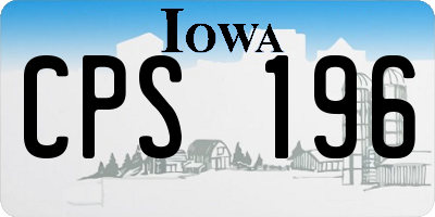 IA license plate CPS196