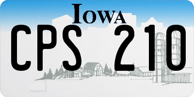 IA license plate CPS210