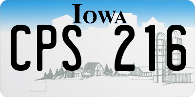 IA license plate CPS216