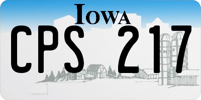 IA license plate CPS217
