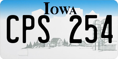 IA license plate CPS254