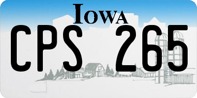 IA license plate CPS265