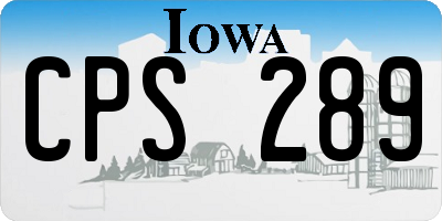 IA license plate CPS289