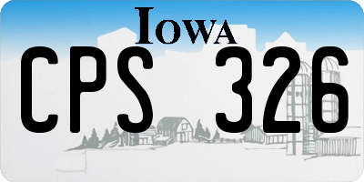 IA license plate CPS326