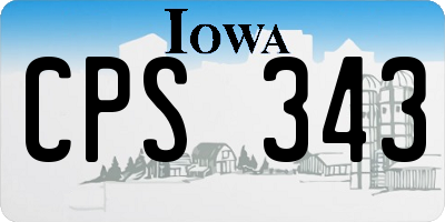 IA license plate CPS343