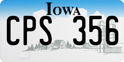 IA license plate CPS356