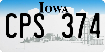 IA license plate CPS374