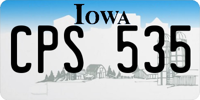 IA license plate CPS535